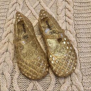 Gold Sparkle Jelly Sandals